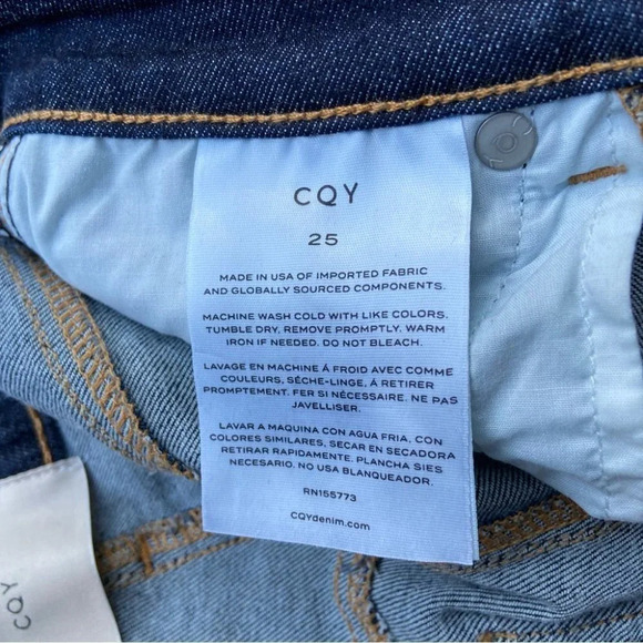 CQY High Rise Skinny PALME CLARITY Dark  Indigo Jeans - Picture 11 of 16